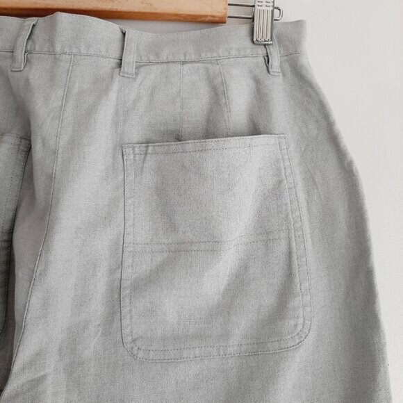 JESSICA / Linen Cotton Blend High Waist Trouser Dress Pants Light Gray Sz 14 - Picture 8 of 10